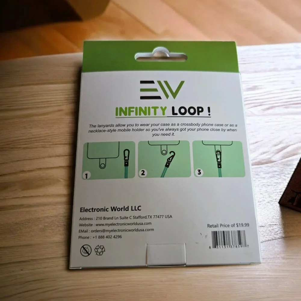 NIB INFINITY LOOP Phone Holder Lanyard Phone Accessory by Electronic World